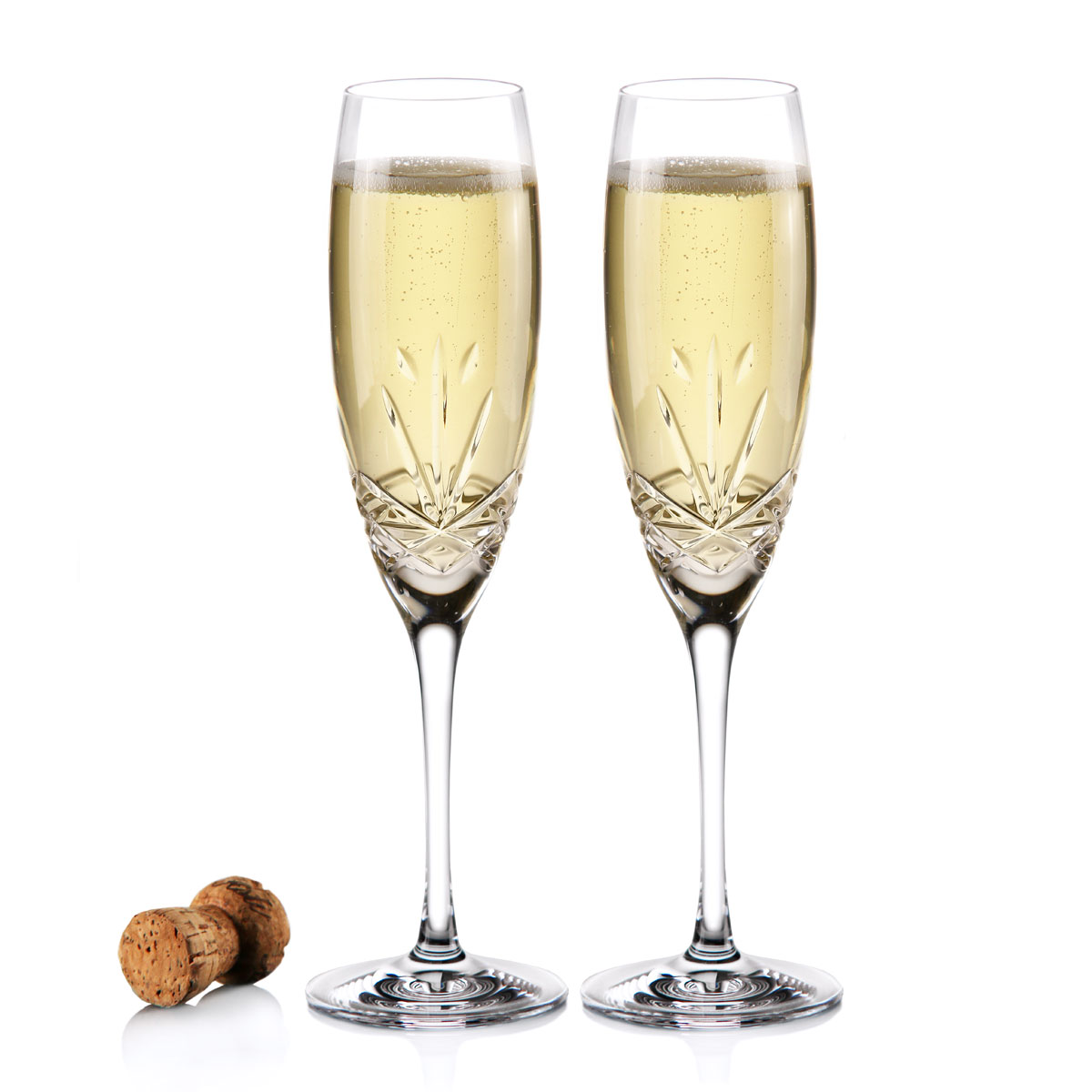 Cashs Ireland Annestown Champagne Toasting Flutes, Pair